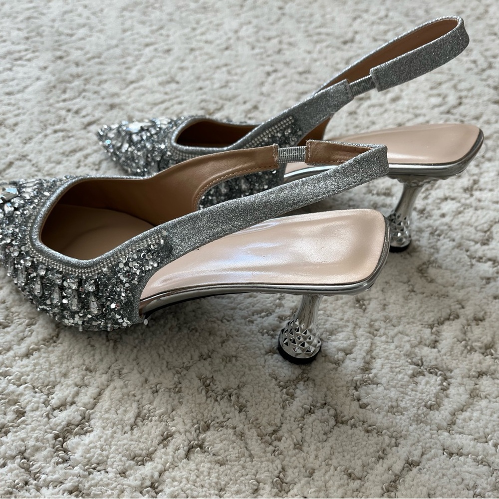 Rhinestone heels size 12 like new - Picture 3 of 5